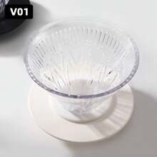 便携式V型60毫升树脂滤杯，型号V01/V02，黑色、白色、银色可选，专业家用咖啡滴滤器，咖啡师工具，适用于家庭、户外、旅行，采用树脂和硅胶材质，V01容量280毫升，适合1-2人使用，V02容量400毫升，适合1-4人使用，咖啡滴滤头，可重复使用的咖啡滤网，手动咖啡滤杯，V型滤杯，家用咖啡滤杯，滤网滴滤头，手动咖啡机 - 彩色 - 查看 15