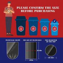 20-25 Gallon 120 Counts Black Large Trash Bags Garbage Bags, Outdoor Trash Bags Liners For Kitchen/Yard/Industrial Or Commercial Use,Fit For 18, 20,21, 23 And 25 Gallon, Black,38219075 - 藍白色 - 查看 2