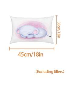 1/2PCS Soft Pink Cartoon Animal Bedding Set (Duvet Cover + Pillowcase)Cute Sleeping Elephant Kids Bed Decor For Kids/Teens (Toddler/Twin Size)For Group Bulk Order Modern, Colorful, Cute And Casual, Ideal Gift For Him/Her - Multicolor - View 6