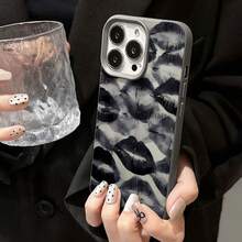 Estuche para teléfono con patrón de marca de beso Compatible con estuches para teléfonos   17  16 Pro Max  15 Pro Max  13 y  12 Resistente a caídas y rayones Una excelente opción para familiares, amigos, seres queridos, novios/novias y regalos de Año Nuevo - Gris - Ver 4