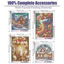 ccNEGEKFKX - Paquete de 4 kits de arte de diamantes de Navidad para adultos principiantes kits de pintura de diamantes de invierno para adultos kit de arte de diamante 5D decoración del hogarnn