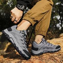 户外系带徒步鞋，透气防滑休闲鞋 - 灰色 - 查看 5