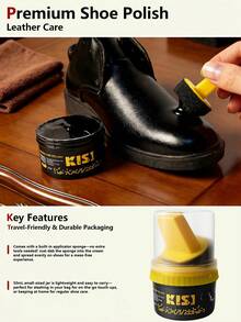 KISI Polonês para Sapatos com Escova Pequena - Reparo Preciso e Restauração de Cor para Sapatos, Botas e Bolsas de Couro - Tamanho Portátil de Viagem, Polonês para Sapatos de Brilho Instantâneo, Sapatos, Escolhas de Primavera e Verão, Presentes para Damas de Honra, Quarto, Decoração de Quarto, Praia, Viagem, Para Homens, Para Mulheres, Férias, Dia da Mulher, Essenciais de Viagem, Lembranças de Casamento, Y2k, Quarto, Acessórios de Carro para Mulheres, Decoração de Cozinha, Casamento, Y2k, Festa - Preto - Visão 3