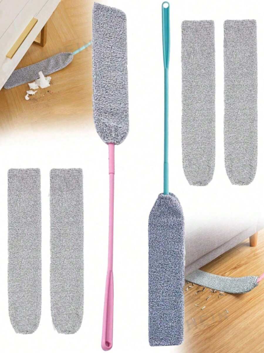 1pc Duster With Extension Pole And Bendable Ultra-Fine Fiber Head, Washable, Suitable For Home Cleaning, Floor Cleaning