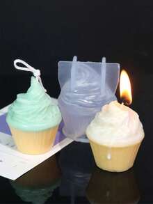 1个硅胶冰淇淋蜡烛模具，适合DIY蜡烛制作 - 彩色 - 查看 7