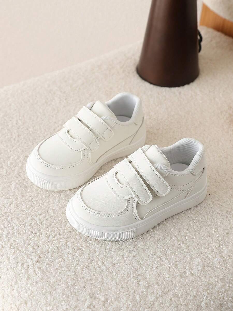1双女士休闲白色运动鞋，百搭学生平底鞋 - 白色 - 查看 1