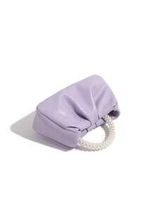 Elegante Bolso De Mano En Forma De Nube Con Cadena De Perlas #SD047 - Morado Violeta - Ver 3