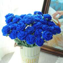 1/3/6/10 bông hoa hồng móc thủ công, hoa trang trí, hoa nhân tạo, hoa làm từ sợi len. Trang trí nhà cửa cho phòng ăn, phòng khách, phòng ngủ, đám cưới, tiệc tùng. Bó hoa tự làm thích hợp làm quà tặng cho người yêu, quà tặng cho mẹ, quà tặng cho giáo viên, quà tặng sáng tạo. Thích hợp cho trang trí mùa xuân/hè, năm mới, ngày Valentine, sinh nhật, lễ Phục sinh hoặc làm quà tặng. - Xanh đậm - Xem 7