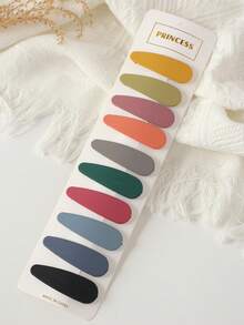 10个/30个装 女孩简约百搭休闲校园风纯色复古水滴方形刘海发夹，适合返校及日常佩戴 - 彩色 - 查看 12