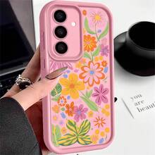 Colorful Blossoms Floral Pattern Phone Case For Samsung For Galaxy S25 Ultra S25 Edge S24 Plus S23 FE S22 A17 A56 A36 A26 A16 A55 A15 A25 A35 A54 A34 A14 Silicone Cover,Suitable For IPhone17 Air - 白色 - 查看 8