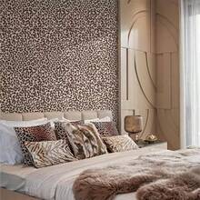 1 Rolle Leoparden-Muster Tapete, leicht abzureißen und aufzukleben, wasserfest, abnehmbar, selbstklebend aus PVC-Material, geeignet für Schlafzimmer, Küche, Badezimmer, Schrank, Waschtisch usw. Dekoration, einfach anzubringen und zu entfernen, braun-gelber Heimdekoration Aufkleber. Küchen Aufkleber - Braun - Übersicht 16