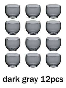 6pcs High Borosilicate Glass Small Tea Cups, Grey, Thick, Heat-Resistant, Premium Tea Cups - Dark Grey - View 12