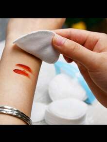 一次性圆形卸妆棉洁面乳，美容护理，清洁肌肤，卸妆，卸除指甲油，适合居家或旅行使用 - 藍色 - 查看 9