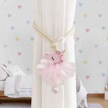 2pcs/1pc 3D Unicorn Pearl Decor Curtain Tie Backs, Room Decor Mosquito Net Binding Ropes, Door/Coffee/Shading Curtain Tie Bands - Multicolor - View 9