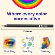 12 Rainbow Colored Pencils - Rainbow Crayons - Multi Colored Pencils - Art Supplies For 8-12 Gifts For 5-12 Year Old Girl Birthday Arts And Crafts Stocking Stuff For Girl - 芥末黃 - 查看 7