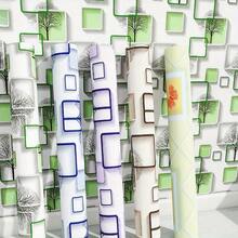 1 Roll Square Tree Self-Adhesive Wallpaper, Purple, Blue Modern 3D Wallpaper, I.E. Peel And Stick Wallpaper, Suitable For Living Room Bedroom TV Background Home Decoration Square Pattern Wallpaper Roll - Multicolor - View 2