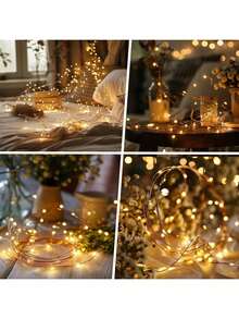 200 LED Fairy Lights 66 FT - USB Powered Waterproof String Lights With Remote & Timer | 8 Lighting Modes, Warm White, Copper Wire For Indoor Outdoor Christmas, Wedding, Yard Decor - Warm Light - View 3