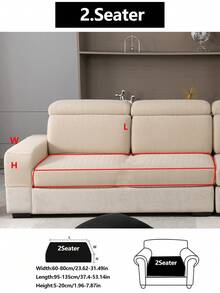 1pc Stretch Sofa Cover, Non-Slip Full Coverage Sofa Seat Cover, Suitable For All Seasons, Fabric Thickened Sofa Slipcover, Machine Washable, Dust-Proof, Pet-Friendly, Decorative Sofa Protector, Adjustable For Corner Sofa, Bedroom, Office, Living Room, 1/2/3/4 Seater - Khaki - View 15