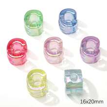 5pcs Acrylic 3D Transparent Colorful Large Hole Jelly Letter Beads, Random Mixed Colors, For Handmade DIY Jewelry Making Necklace Bracelet Earrings Bag Chain Keychain Keyring Clothing Zipper Accessories Pendant - Multicolor - View 9