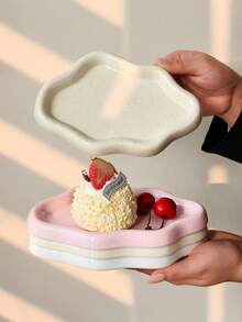 1个INS风可爱云朵造型陶瓷盘，高品质餐具，适合盛放早餐、甜点、水果 - 彩色 - 查看 10