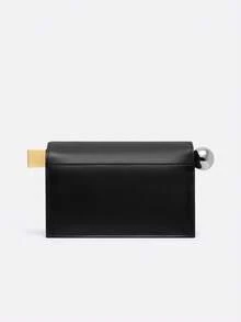 新款时尚可拆卸链条手拿包，女士奢华设计师手提包，适合搭配连衣裙，出席正式场合，优雅高贵 - 黑色 - 查看 5