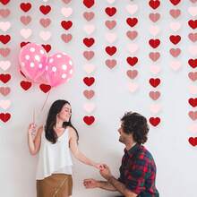 36 szt./zestaw różowo-złotych i różowych ozdób imprezowych – girlanda z papierowych serc, kwiatowy baner w kształcie wieńca, dekoracja urodzinowa dla kobiet, wieczór panieński, ślub, Walentynki, wieczór panieński, rocznica zaręczyn, drzwi wejściowe, na zewnątrz, na werandę, tło, do domu, na Boże Narodzenie, ozdoby wiszące na święta - Wielokolorowe - Zobacz 1