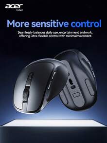 Acer OMR283 Wireless Mouse, 2.4GHz Ultra-Thin USB Wireless Mouse, USB Receiver, Optical Mouse, 6 Buttons, Auto Sleep Mode, Portable Mouse For Laptop, Desktop, PC - Black - View 11