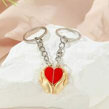 Heart-Shaped Keychain, Romantic Valentine's Day Key Chain Accessory, Unisex Couple Keyring, Memento Of Love And Friendship - Multicolor - View 3