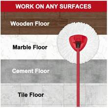 Mop Head Replacement, 3 Pack Spin Mop Refill Replace Head Compatible O Cedar Easywring 1-Tank System, Great Cleaning Power, Microfiber, Helper Housework, Machine Washable Easy-To-Replace, White - 白色 - 查看 3