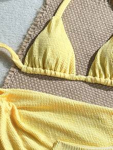 Bộ bikini 3 mảnh mới năm 2026 dành cho nữ | Thời trang, gợi cảm - Cần thiết cho kỳ nghỉ hè ở bãi biển. - Màu vàng - Xem 7