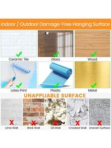 10 Pairs [20pcs] Nylon Hanging Strips, No Drill Picture Hooks, Photo Frame Wall Art Holders, Invisible Magic Tape Adhesive, Double-Sided Wall Mounts