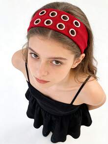 3pcs Punk Style Metal Hoop Headbands, Elastic Wide Retro Fashion Hair Accessories, Rock Style Headwraps - Multicolor - View 5