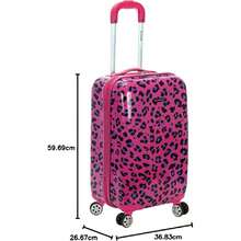 Safari Hardside - Equipaje con ruedas giratorias, magenta (Magenta Leopard), Carry-On 20-Inch, veliz rígida con ruedas giratorias Safari,38260932 - Neblina azul - Ver 6