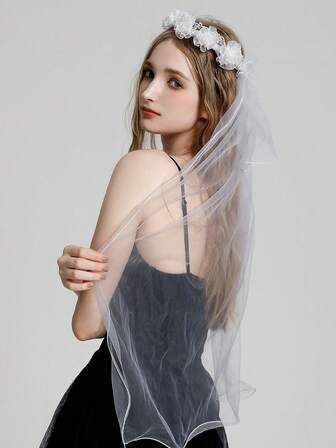 1 st elegant blommig kranshuvudbonad, lämplig för bröllop, bröllopsfotograferingar, fester, presenter - modernt håraccessoar av hög kvalitet till brud