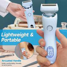 Electric Shaver For Women Pubic Hair - Electric Razors Hair Removal Rechargeable For Womens Legs Arms Bikini Private Area Underarm Waterproof Wet/ Close Shaving - Smooth Lady Body Hair Shaver Trimmer Portable For Travel Home Use - 淺藍色 - 查看 7