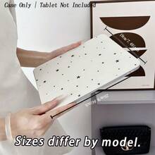 1pc Black & White Star Pattern Tablet Protective Case - Minimalist Dreamlike Design, Foldable Stand, Shock-Proof Protection, Pencil Slot, Suitable For 10.9/10.2/Air 5th Gen/Pro 11/10th Gen/9.7/Air 2/ (7th Gen)/ (8th Gen)/ Air 4/5/ Pro 11/ 10th Gen 10.9" (2022) Smart Cover - Multicolor - View 3