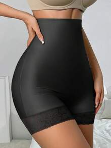 SEXYEYE High-Waist Seamless Shaping Panties For Women, Slip Shorts For Under Dress, Comfortable, Anti Chafing, Butt-Lifting, Slimming, And Posture-Adjusting Underwear, 1pc, Solid Color, Adjustable Fit, Sports Shorts, Seamless Design, Polyester Blend - 黑色 - 查看 5