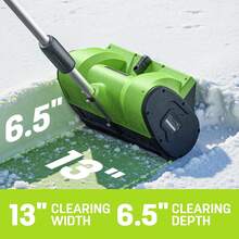 12-Inch Cordless Snow Shovel With Steering Wheel & Adjustable Front Handle - Rechargeable Electric Snow Shovel For Home, Driveway & Walkway - Maneuverable Lightweight Snow Removal Machine With Dual Handles For Easy Control - 1 - 查看 2