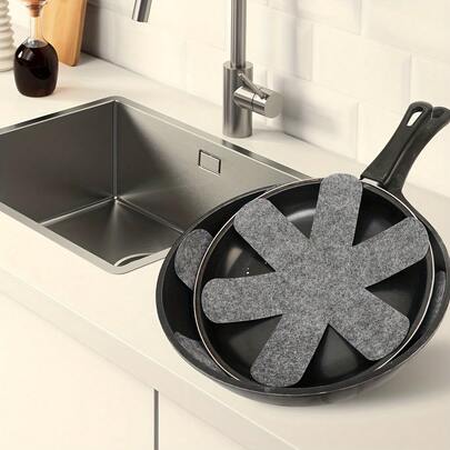 5pcs Stackable Pot Protector Pad Set, Anti-Scratch Pot Isolation Pad, Non-Slip Pot Separator Pad, Effectively Protect And Isolate Cookware