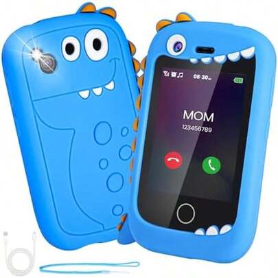 Smartphone para Niños, Teléfono de Juguete con Doble Cámara, Pantalla Táctil, Llamada SOS, Juegos y Música, Navidad, Cumpleaños, Regalo para Niños de 3 a 12 Años