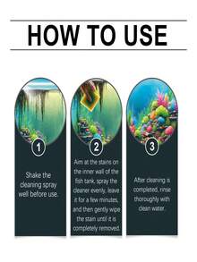 JUE FISH Fish Tank Stain Cleaning Spray - Effectively Removes Water Stains, Limescale And Residue, Essential For Fish Keeping Households - Multicolor - View 3