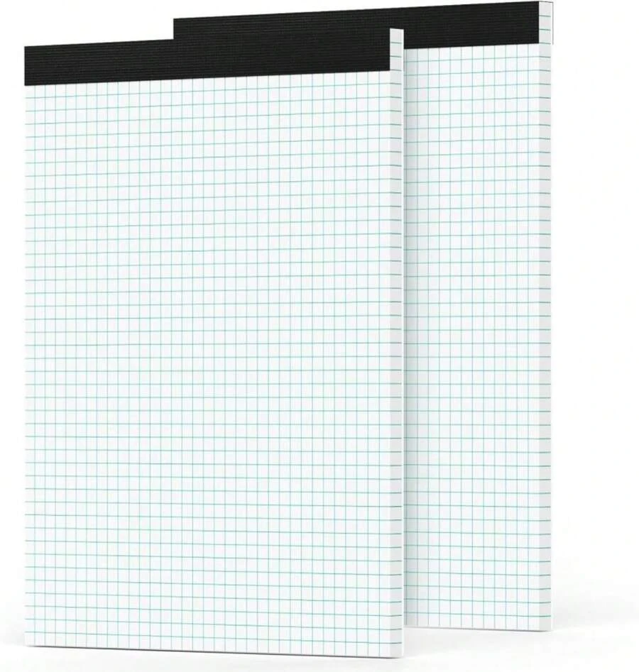 Zaviko Graph Paper Pad 85 X 11, 2 Pack, 4x4 Graph Ruled, Grid Paper Pad 8-1_2" X 11", Blueprint Quadrille Pad, Easy Tears Off, Grid Pad Notebook 85 X 11, White 70 GSM Graft Paper, 30 Sheets_Pad - ColorB - 查看 1