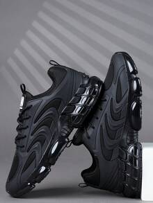 Giày nam thời trang thường ngày, giày thể thao nam cổ điển, giày chạy bộ buộc dây, giày sneaker nam cá tính, giày casual đường phố. - màu đen - Xem 2