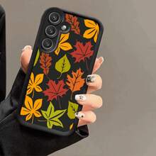 Funda de Teléfono con Patrón de Hojas de Otoño Adecuada para Samsung Galaxy A03s/A10s/A13/A14/A15/A30/A20s/A22/A24/A25/A31/A32/A33/A34/A35/A50/A30s/A51/A52/A53/A54/A55/S20/S21/S22/S23/S24/S25/M15/M31/M34/M35/M54/M55 Funda Suave de Escalera de Ojos de Cielo Clásica en Blanco y Negro de Dos Tonos Antigolpes Protección Completa Regalo de Elemento de Alta Gama a la Moda Mejor Opción - Multicolor - Ver 3