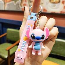 5/10/20pcs Random Disney Stitch Silicone Keychain, Accessory, Pendant, Bag Charm, Birthday Gift - Multicolor - View 5