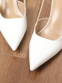 2026 New White High Heel Shoes For Women, Pointed Toe Fairy Style, Versatile Backless Sandals To Pair With Dresses - White - View 7