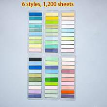 32pcs/Pack 6400 Sheets / 16pcs/Pack 3200 Sheets / 10pcs/Pack 2000 Sheets / 6pcs/Pack 1200 Sheets Sticky Notes, Index Tabs, Book Tabs, Memo Pads, Annotation Labels, Colorful Page Markers For Annotating Books, Documents, Organizing Notebooks - Multicolor - View 10