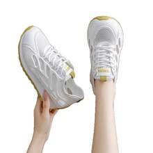 Zapatos de malla para mujeres 2025 verano nuevos suela suave transpirable antideslizante moda casual zapatillas ligeras versátiles - Caqui - Ver 6