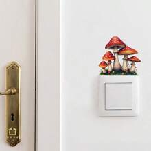 BRUP 1pc Mushroom Girl Wall Stickers, Self-Adhesive Vinyl Home Decor, Suitable For Bedroom And Living Room Wall Decals, Back-To-School Decorations, Magical Forest Theme Wall Art - Multicolor - View 10