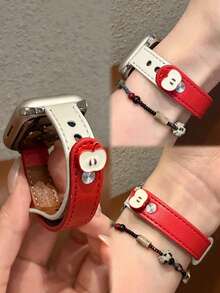 1pc Fashionable & Cute Blue Band With Bear Pattern, Compatible With Apple Watch SE/S11/S10/S9/S8/S7/S6/S5/S4/S3/S2/S1 Series 38mm, 40mm, 41mm, 42mm, 44mm, 45mm, 46mm, Suitable For Young Girls And Women - Light Blue - View 14